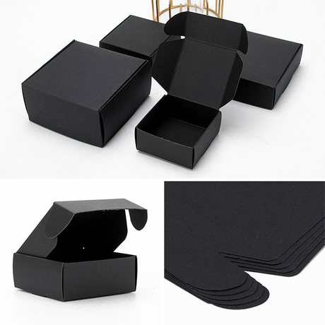 Custom Size Logo Printing Black Carton Paper Gift Packaging Box